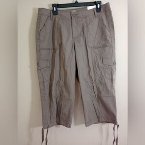 NWT St. John's Bay Cargo Capri Drawstring Leg Size 12